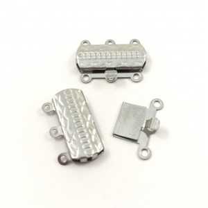 3 rows rectangle stainless steel clasp